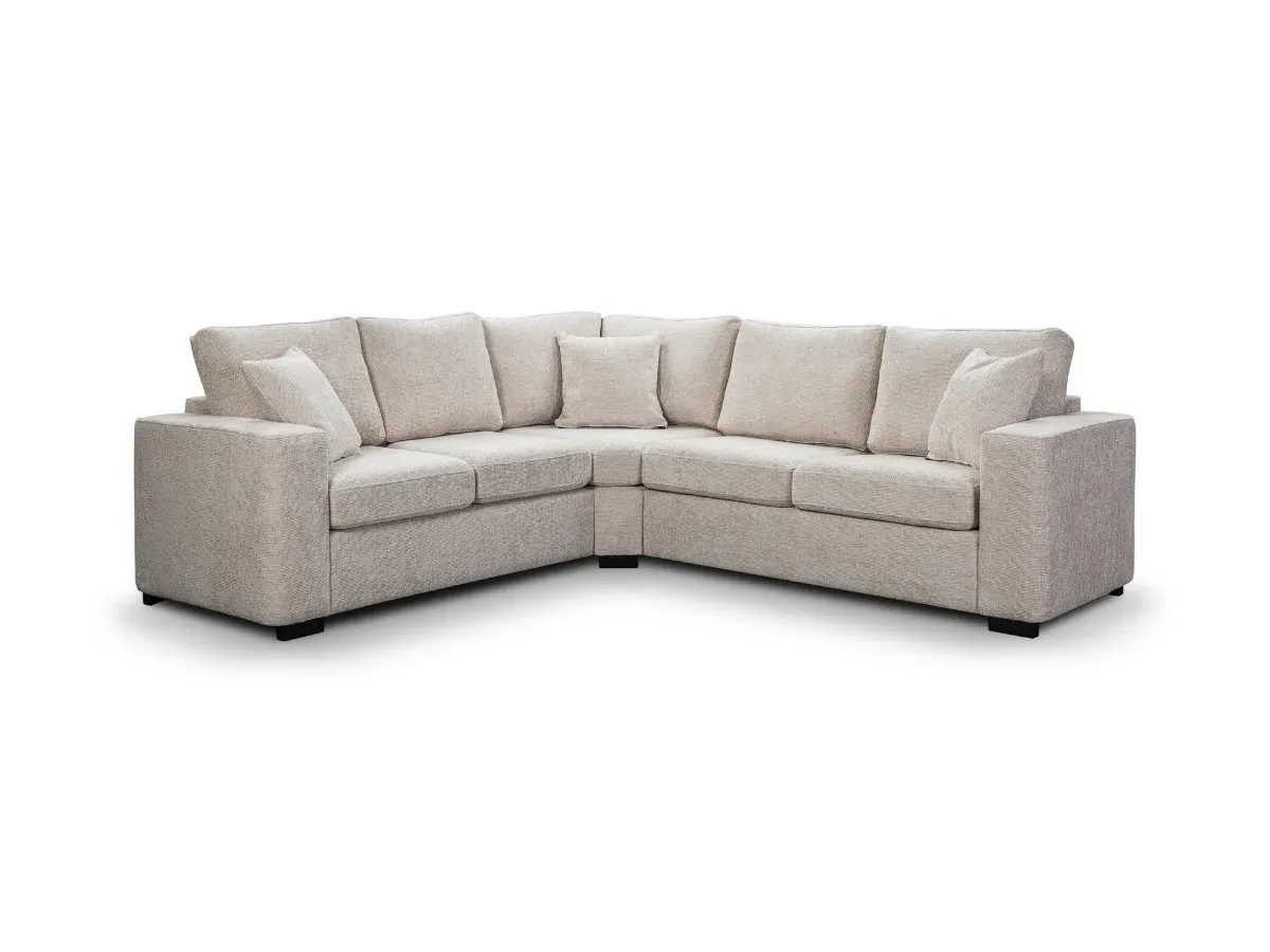Corner Sofa Bed with Storage - Cream, Fabric