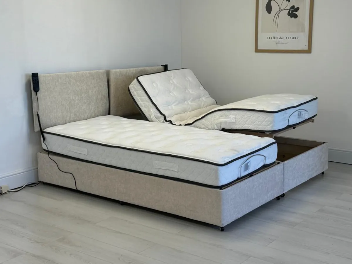 Electric Adjustable Bed with Mattress - Chenille