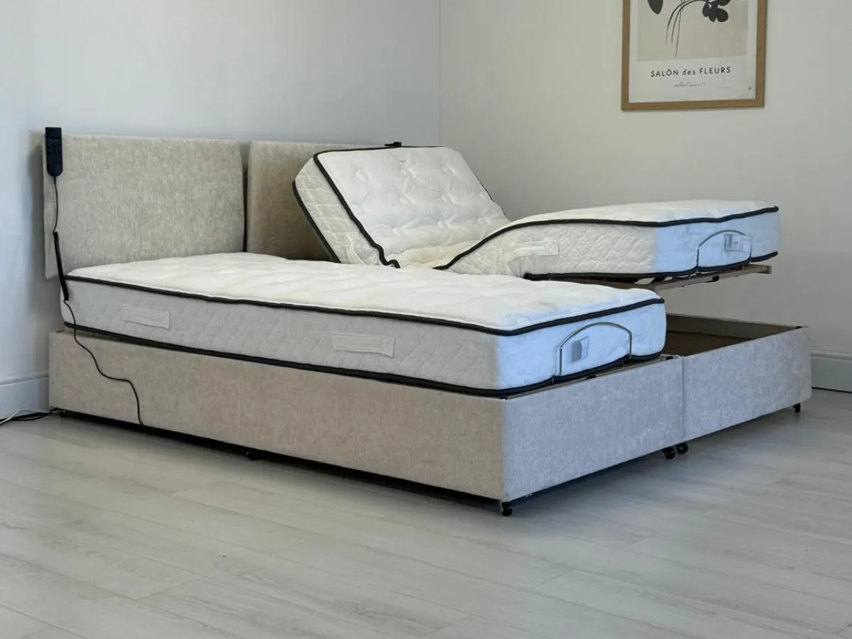 Electric Adjustable Bed with Mattress - Chenille