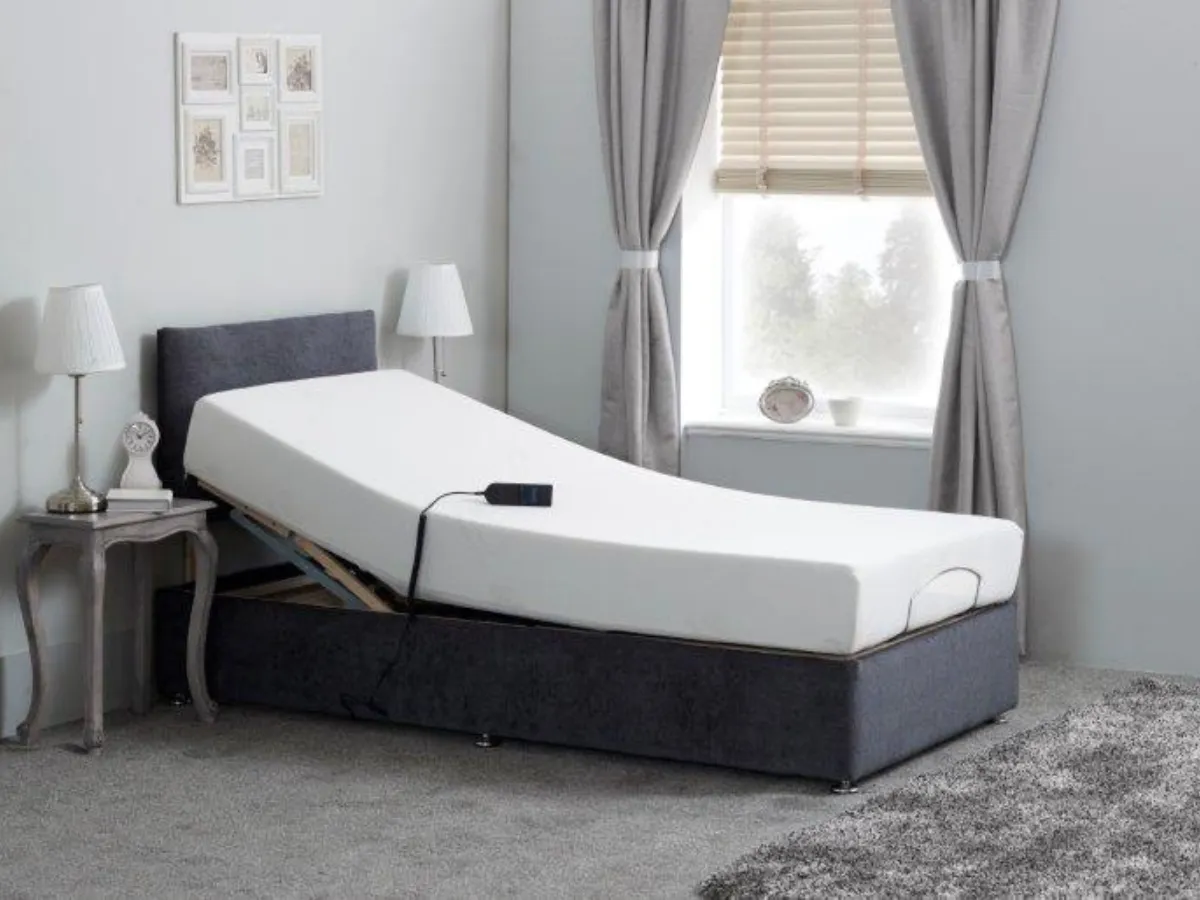 Electric Adjustable Bed with Memory Foam - Chenille image