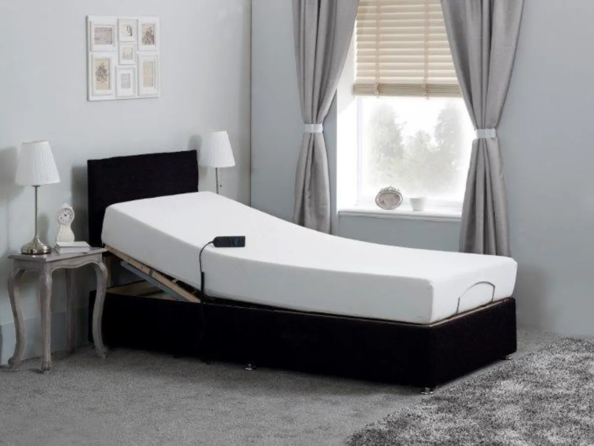 Electric Adjustable Bed with Memory Foam - Chenille image