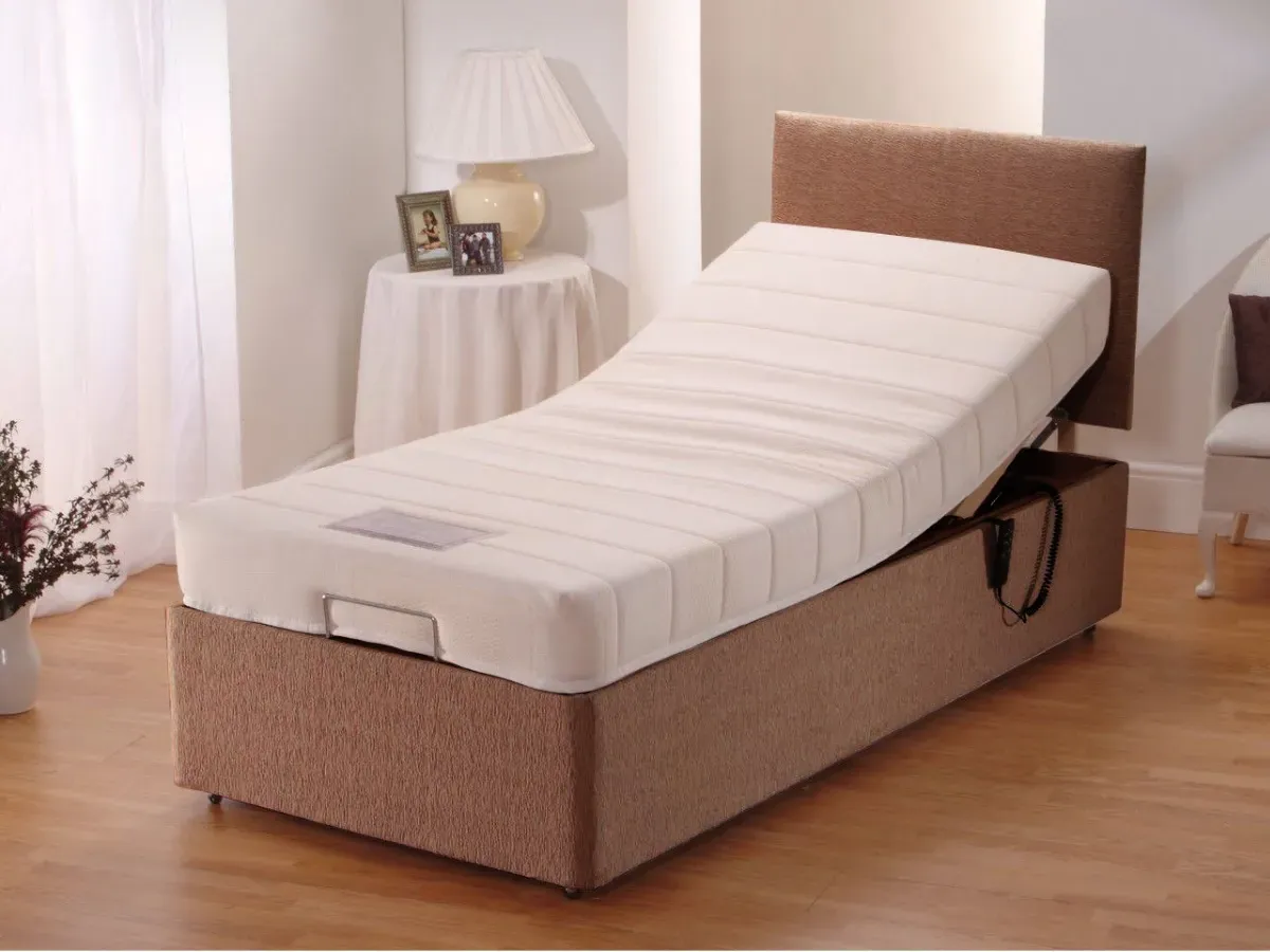 Electric Adjustable Bed with Memory Foam - Chenille
