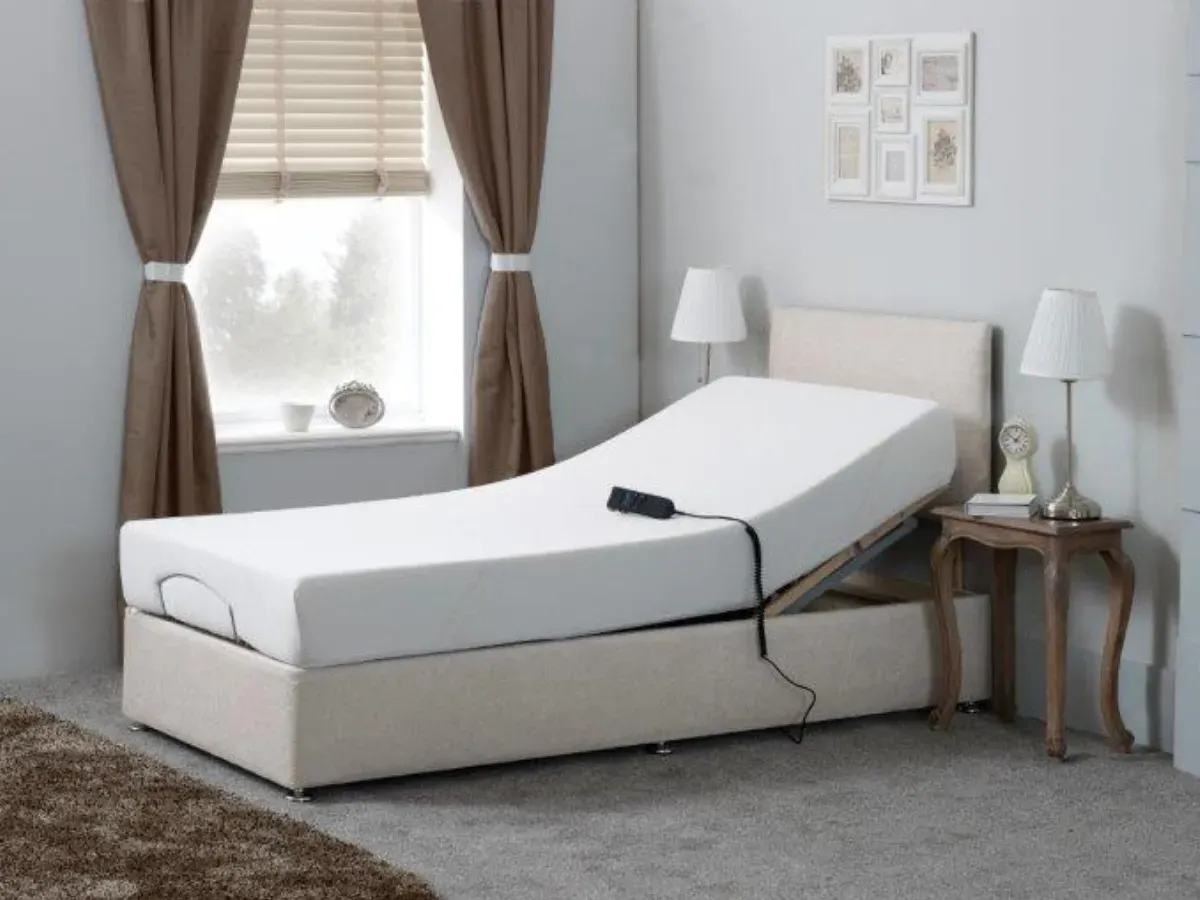 Electric Adjustable Bed with Memory Foam - Chenille