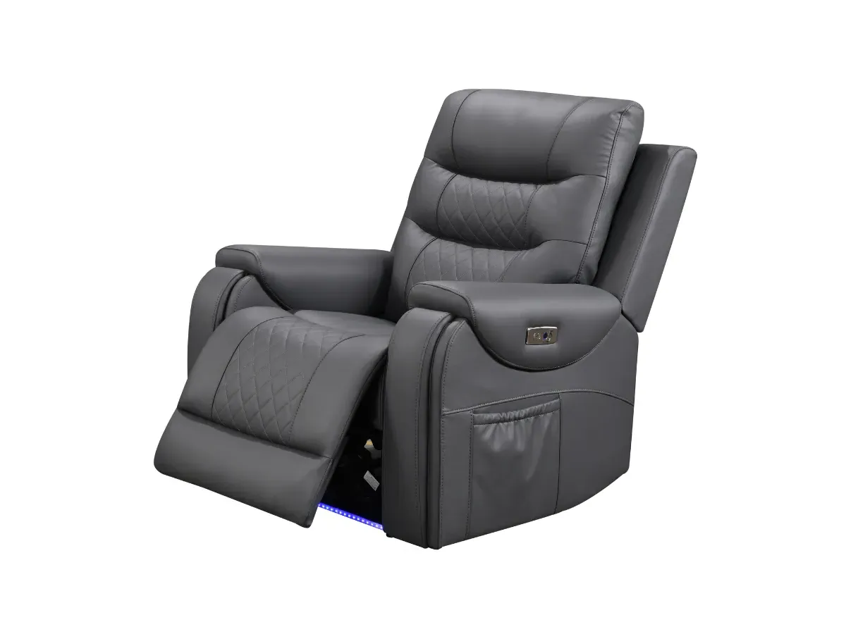 Electric Recliner Armchair with USB - Aire Leather image