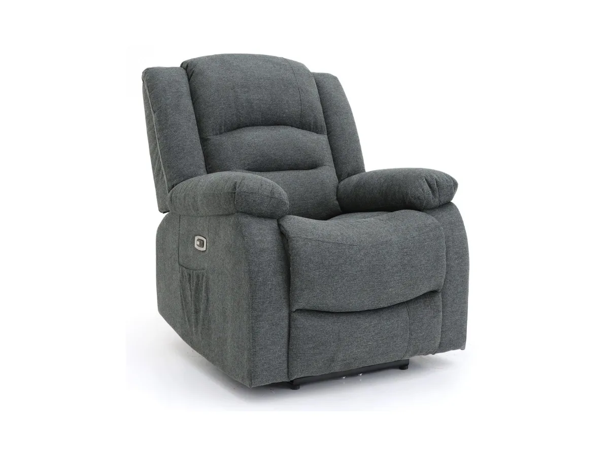 Electric Recliner Chair - Grey, Chenille image