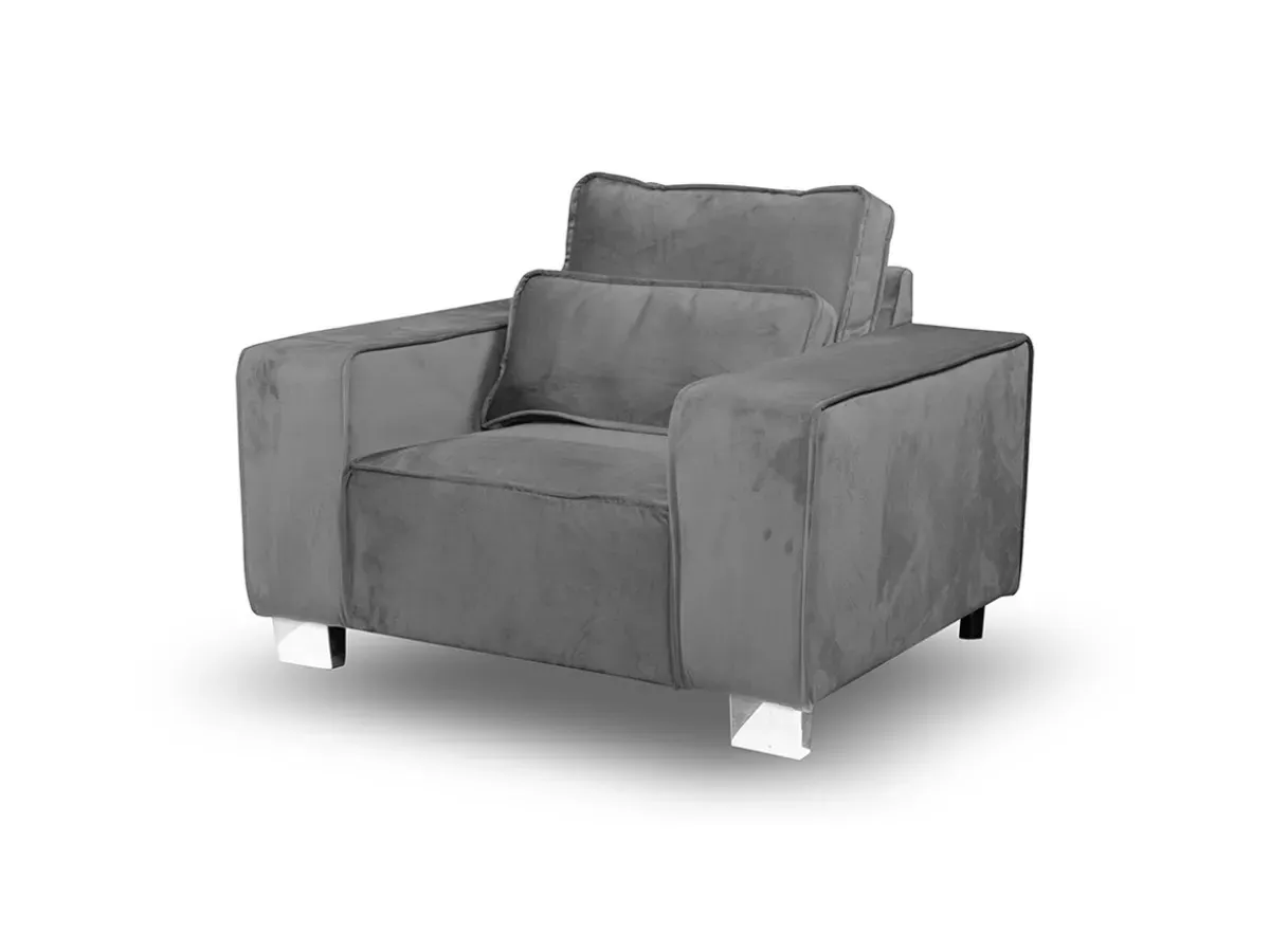 Large Armchair with Cushion - Plush Velvet