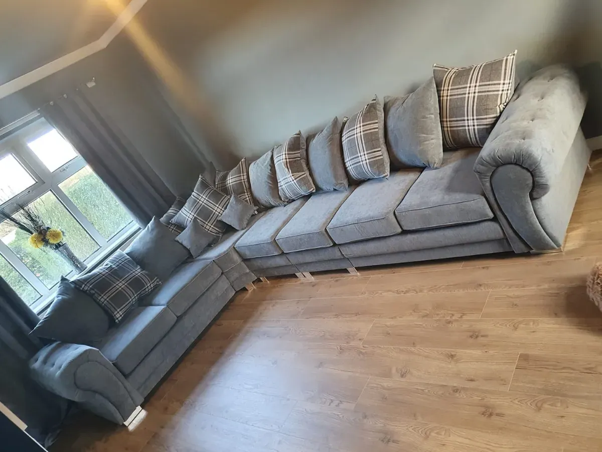 Modular Corner Sofa with Scatter Back - Grey