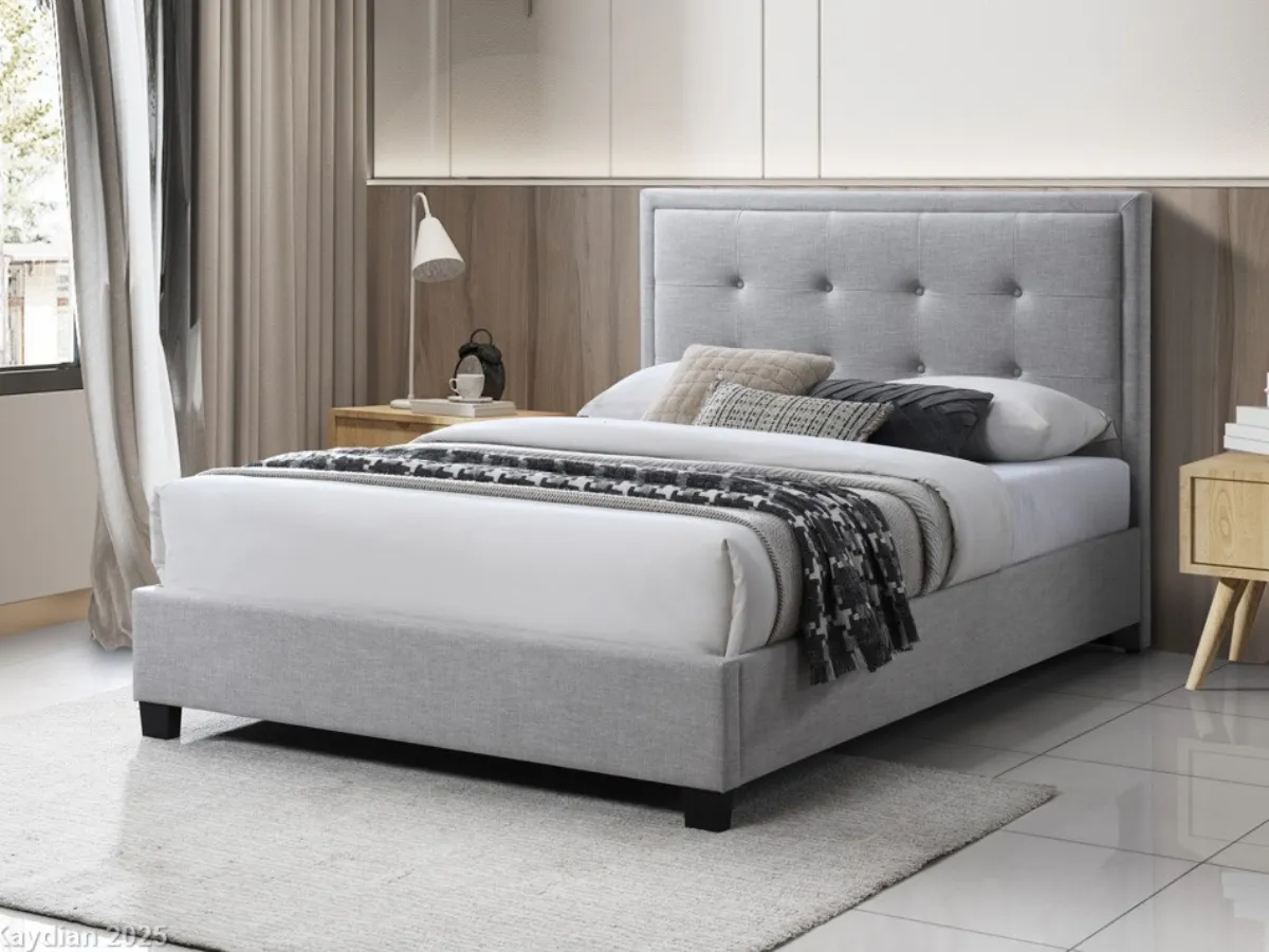 Ottoman Bed Frame with Headboard - Fabric