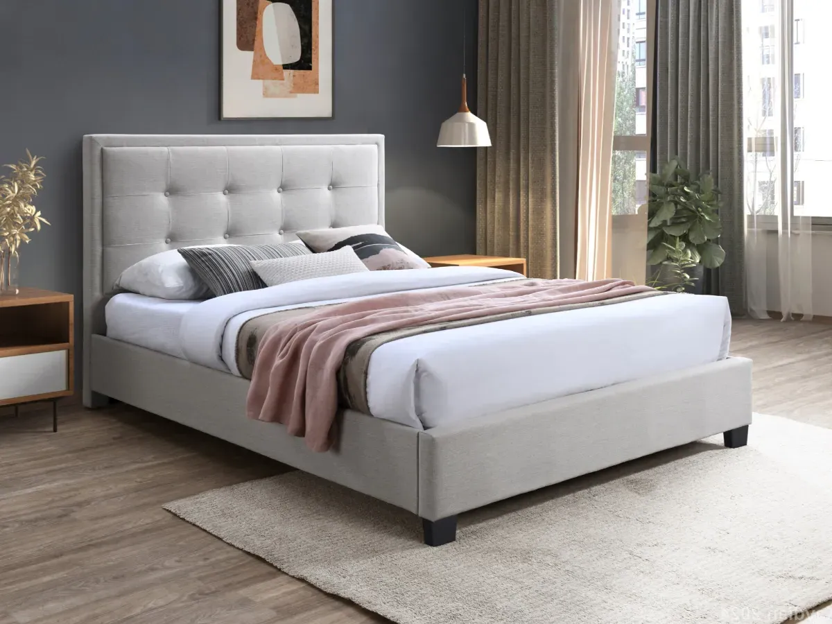 Ottoman Bed Frame with Headboard - Fabric image
