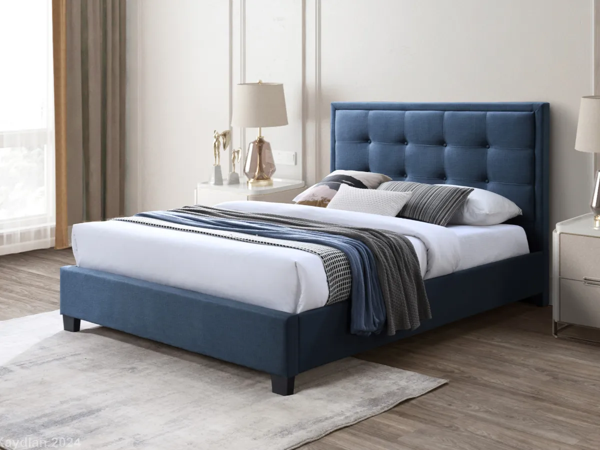 Ottoman Bed Frame with Headboard - Fabric image
