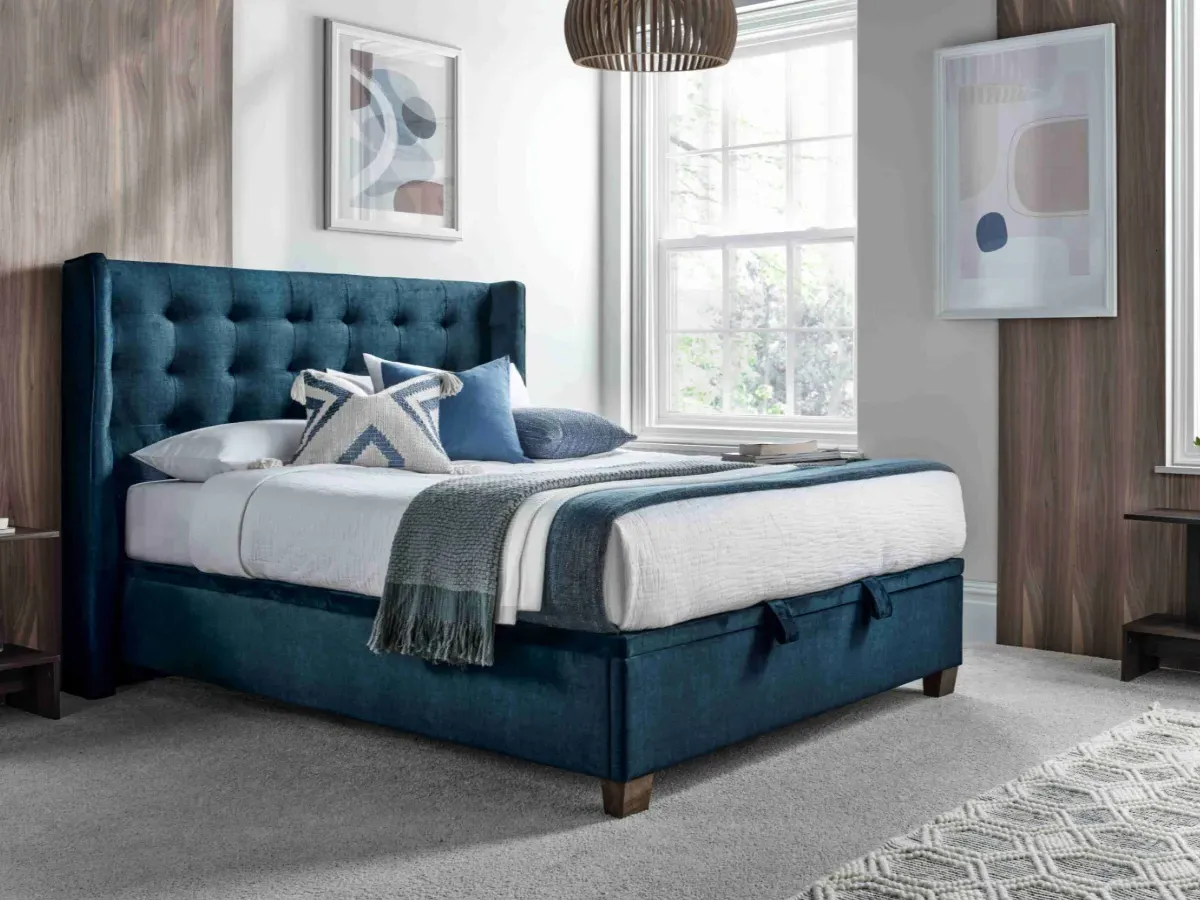 Ottoman Bed Frame with Storage - Upholstered