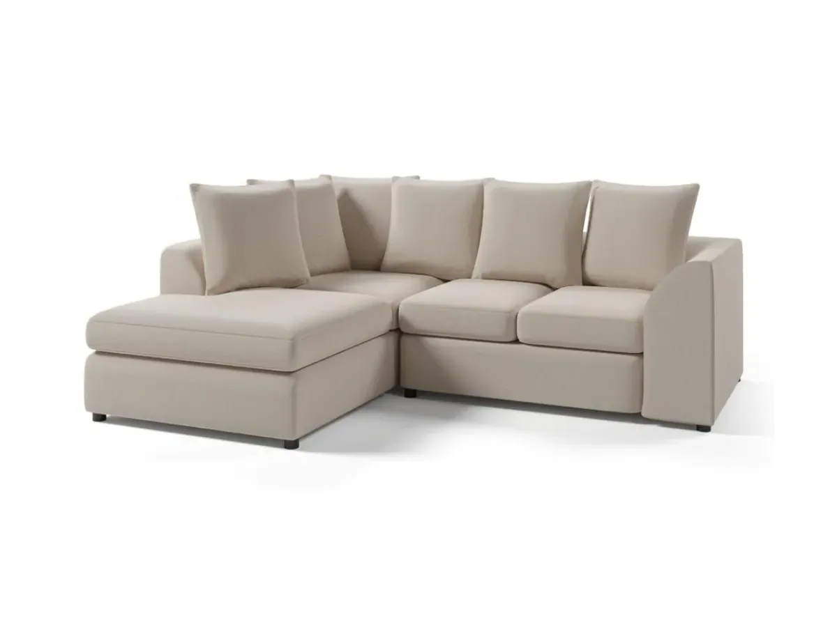 Right Corner Sofa with Storage - Cream, Linen