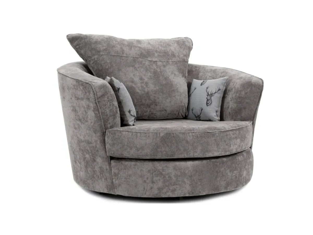 Swivel Chair with Track Arms - Grey, Fabric image