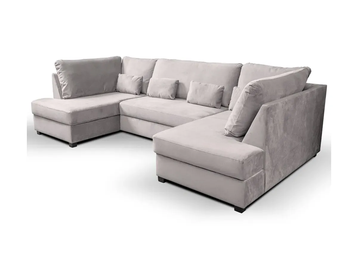 U-Shaped Sofa Bed with Storage - Velvet