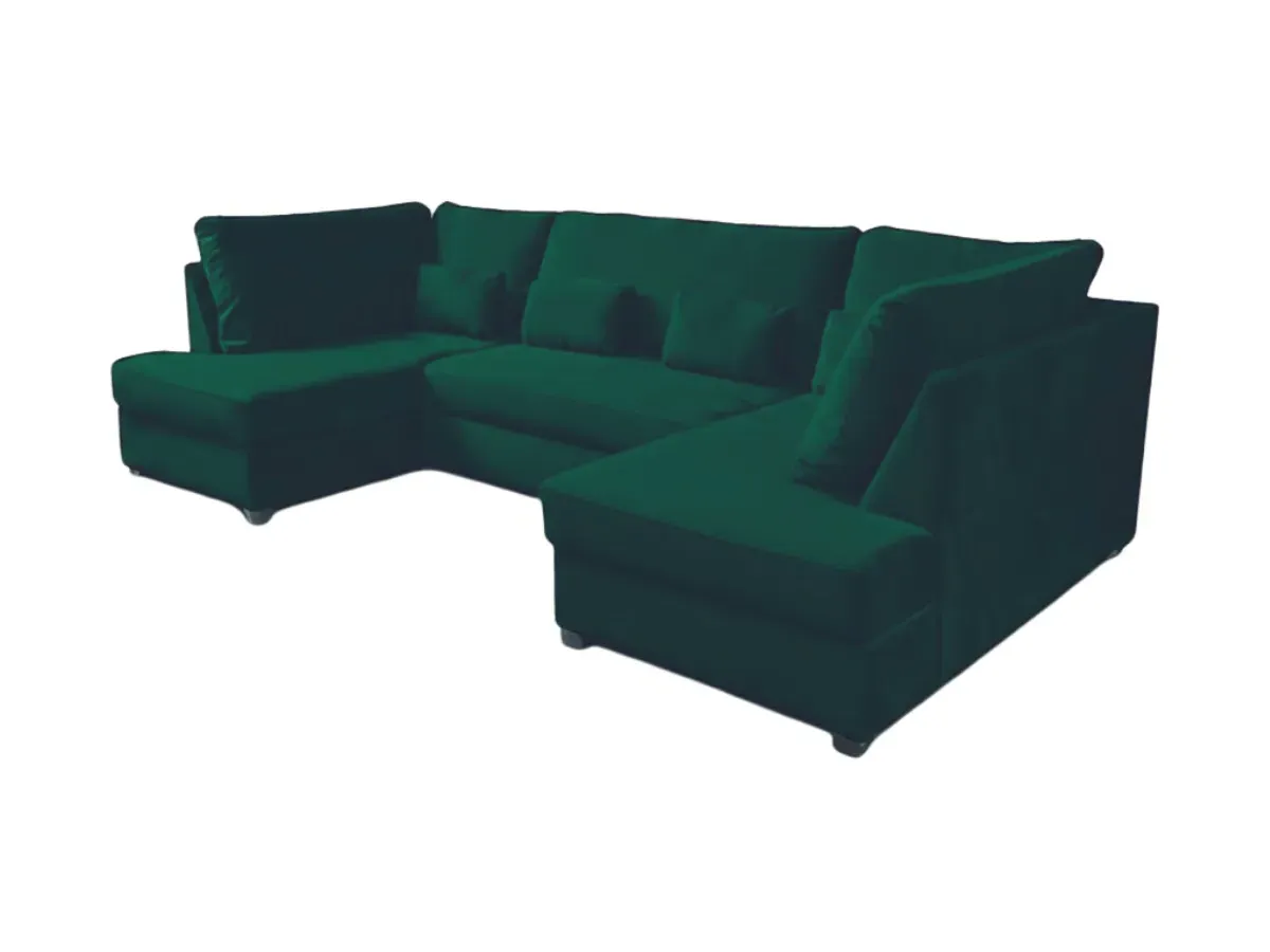 U-Shaped Sofa Bed with Storage - Velvet