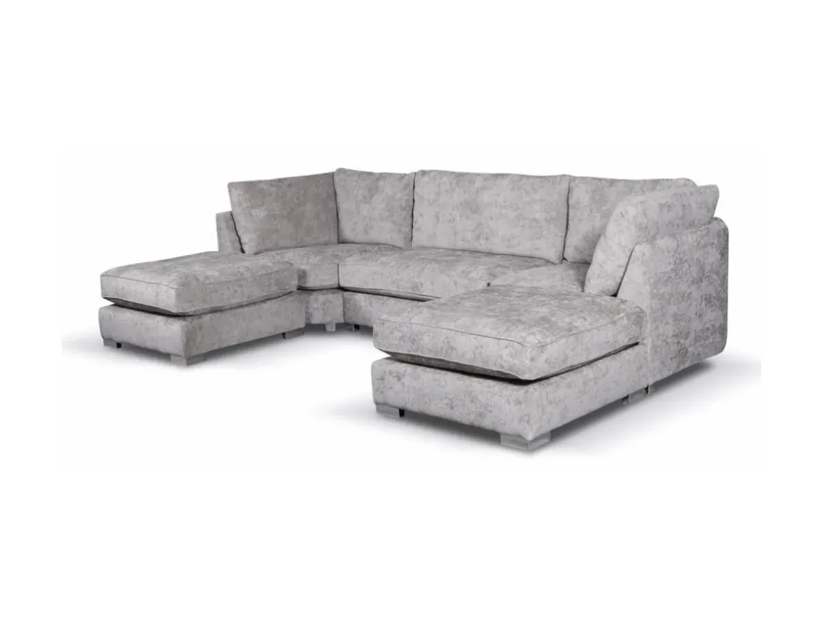 U-Shaped Sofa with Footstools - Truffle