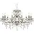 12 Light Chandelier with Crystal Drops - Silver