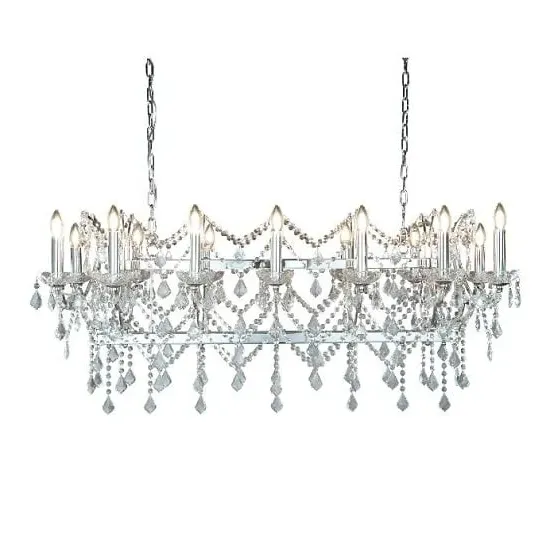14 Light Pendant Bar - Clear, Crystal Chrome