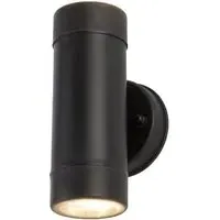 2 Light Cylinder Wall Bracket - Black