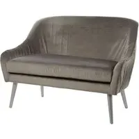 2-Seater Sofa - Grey, Velvet