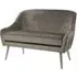 2-Seater Sofa - Grey, Velvet