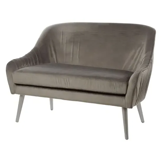 2-Seater Sofa - Grey, Velvet