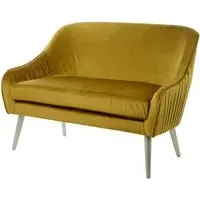 2-Seater Sofa - Mustard, Velvet