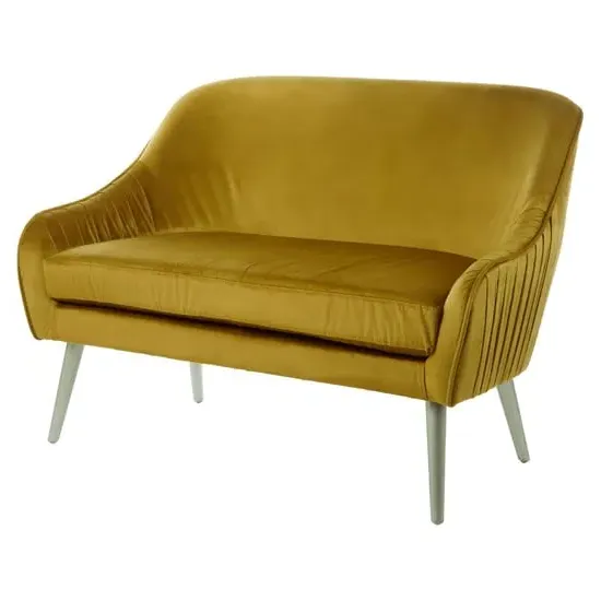 2-Seater Sofa - Mustard, Velvet