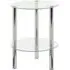 2 Tier Round Side Table - Clear, Chrome