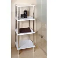 4 Tier Display Stand - White, MDF