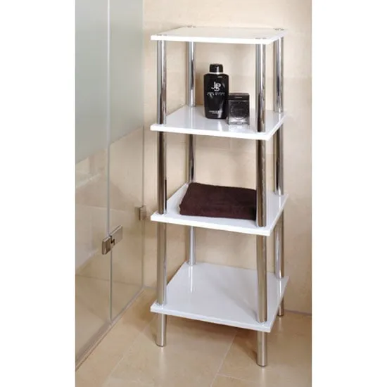 4 Tier Display Stand - White, MDF