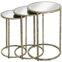 Aachen Round Nesting Tables - Mirror, Metal