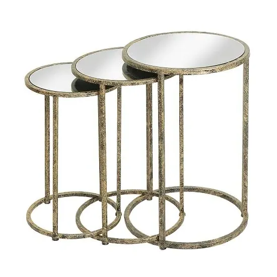 Aachen Round Nesting Tables - Mirror, Metal image