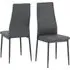 Aadi Dining Chairs In Pair - Grey, Faux Leather