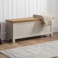 Aafje Wooden Storage Bench - Grey Wash, Reclaimed Pine