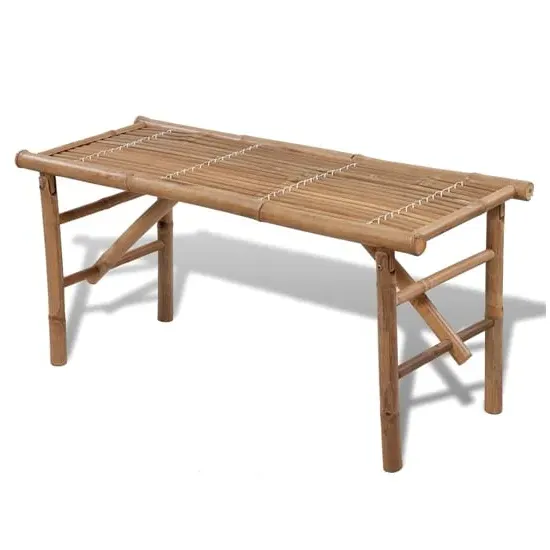 Aahna Folding Garden Bench - Natural, Bamboo image