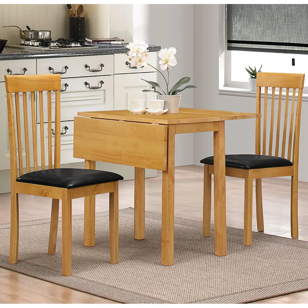 Aalto Drop Leaf Dining Table with 2 Chairs - Oak