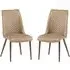 Aalya Dining Chairs Set of 2 - Taupe, Faux Leather