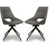 Aara Swivel Dining Chairs Set of 2 - Truffle, Faux Leather
