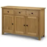 Aaralyn Wooden Sideboard with 3 Doors 3 Drawers - Waxed Oak