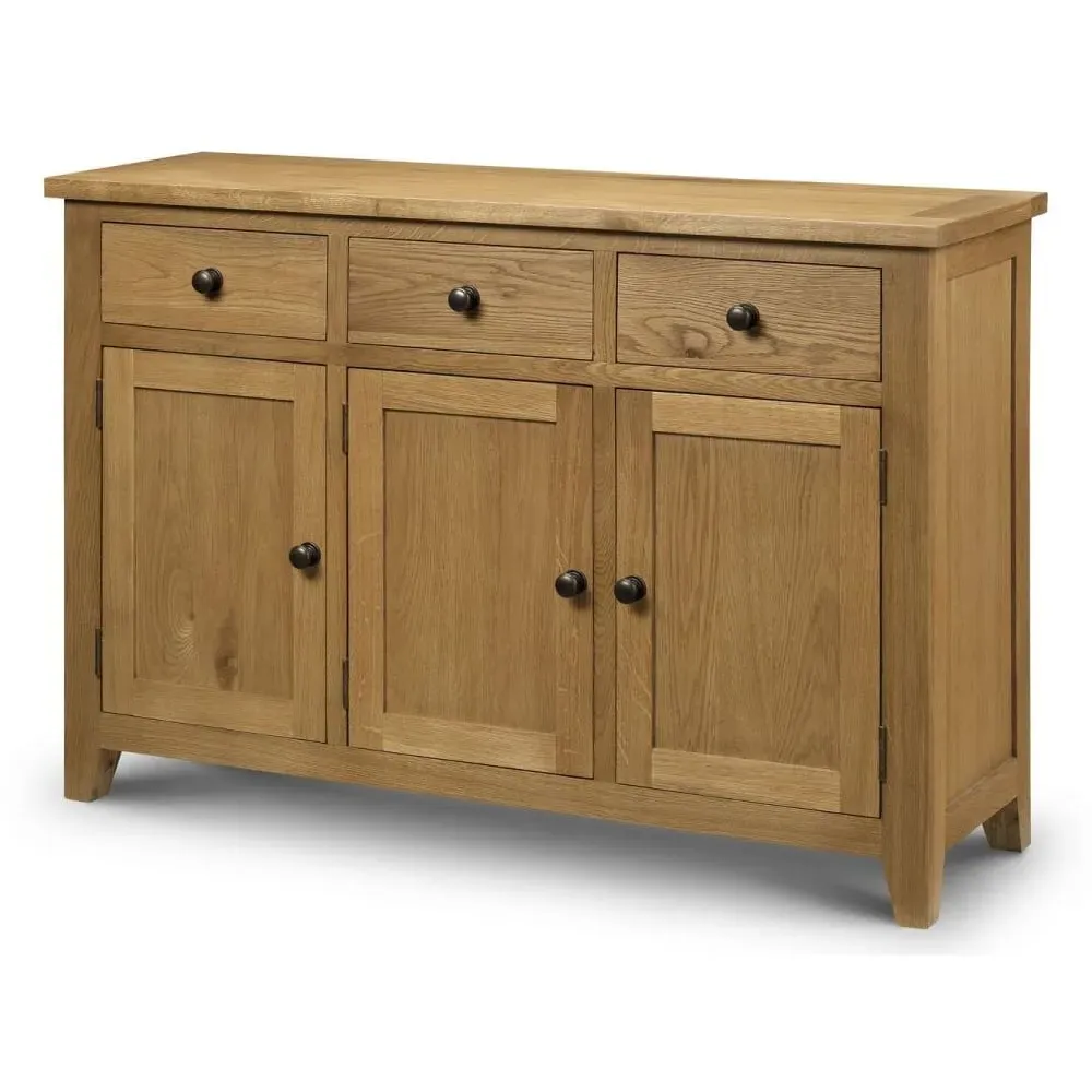 Aaralyn Wooden Sideboard with 3 Doors 3 Drawers - Waxed Oak image