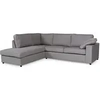 Aarna L-Shaped Corner Sofa - Silver, Fabric