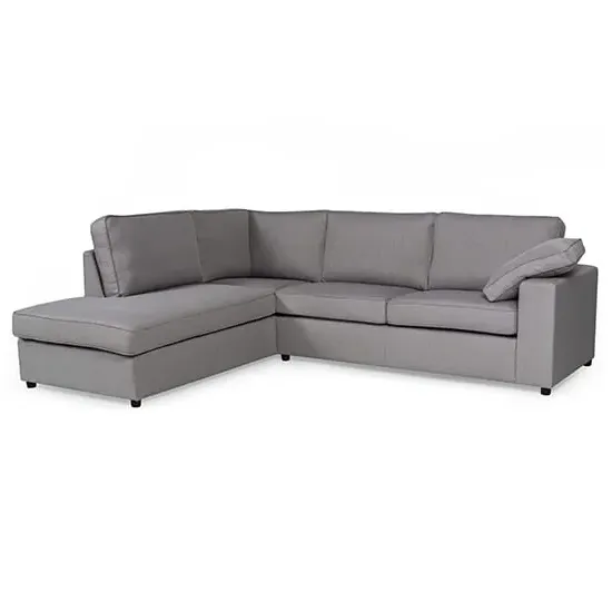 Aarna L-Shaped Corner Sofa - Silver, Fabric