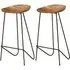 Aarna Wooden Bar Stools with Steel Frame - Natural, Acacia