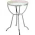 Aarox Round Side Table - Silver, Glass
