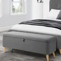 Abana Fabric Blanket Box - Grey