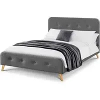 Abana King Size Bed Frame - Grey, Linen