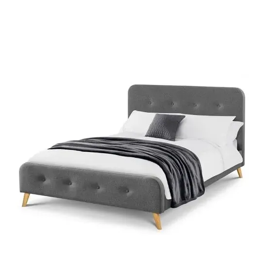 Abana King Size Bed Frame - Grey, Linen