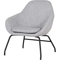 Abbie Bedroom Chair with Black Metal Legs - Grey, Fabric