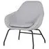 Abbie Bedroom Chair with Black Metal Legs - Grey, Fabric